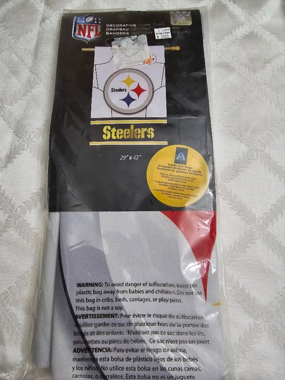 Pittsburgh Steelers NFL Tshirt Flag!  New!